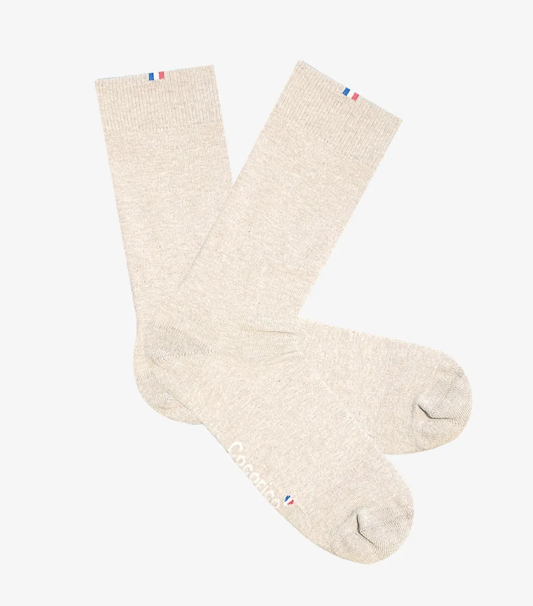 Cocorico Chaussettes Homme Beige 41/46 coton