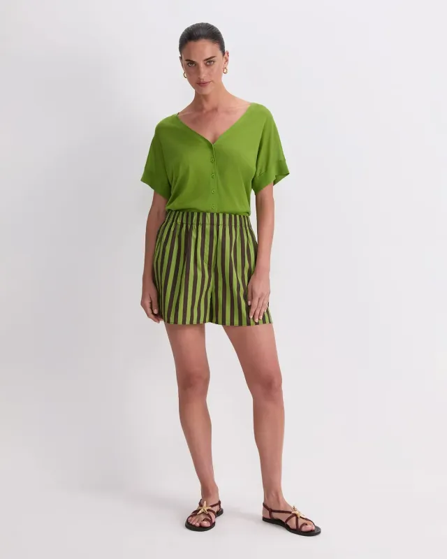 Sportscraft Tara short coton femme taille 10 rayé