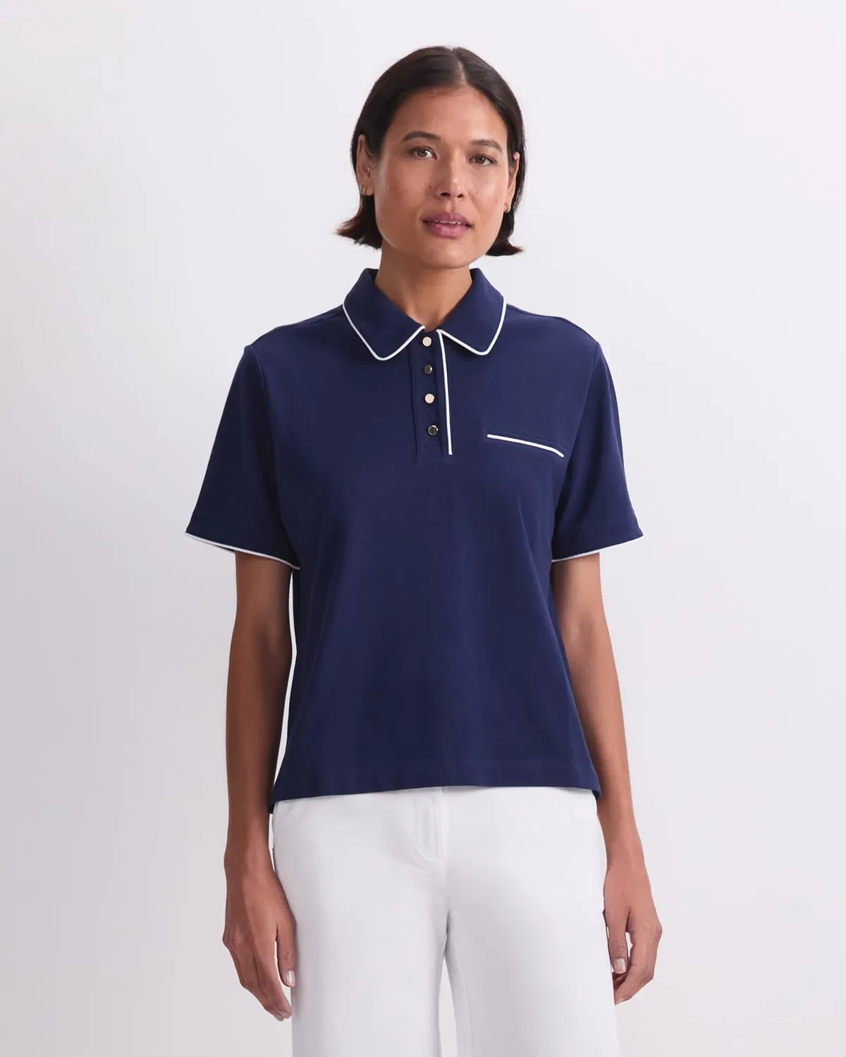 Sportscraft Tara Tipped Pique polo coton femme