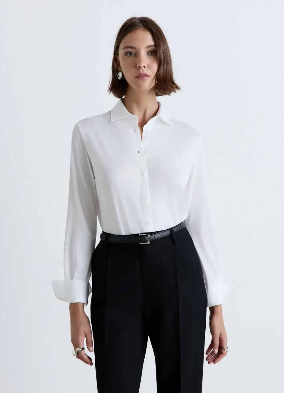 Calliope Chemise femme manches longues unie coton