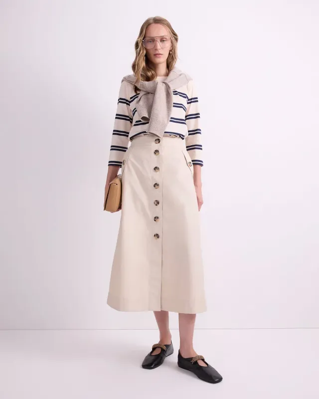 Sportscraft Audrey jupe midi boutonnée poches