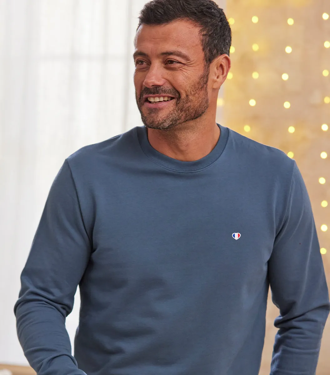 Cocorico Iconique Azur sweat homme coton