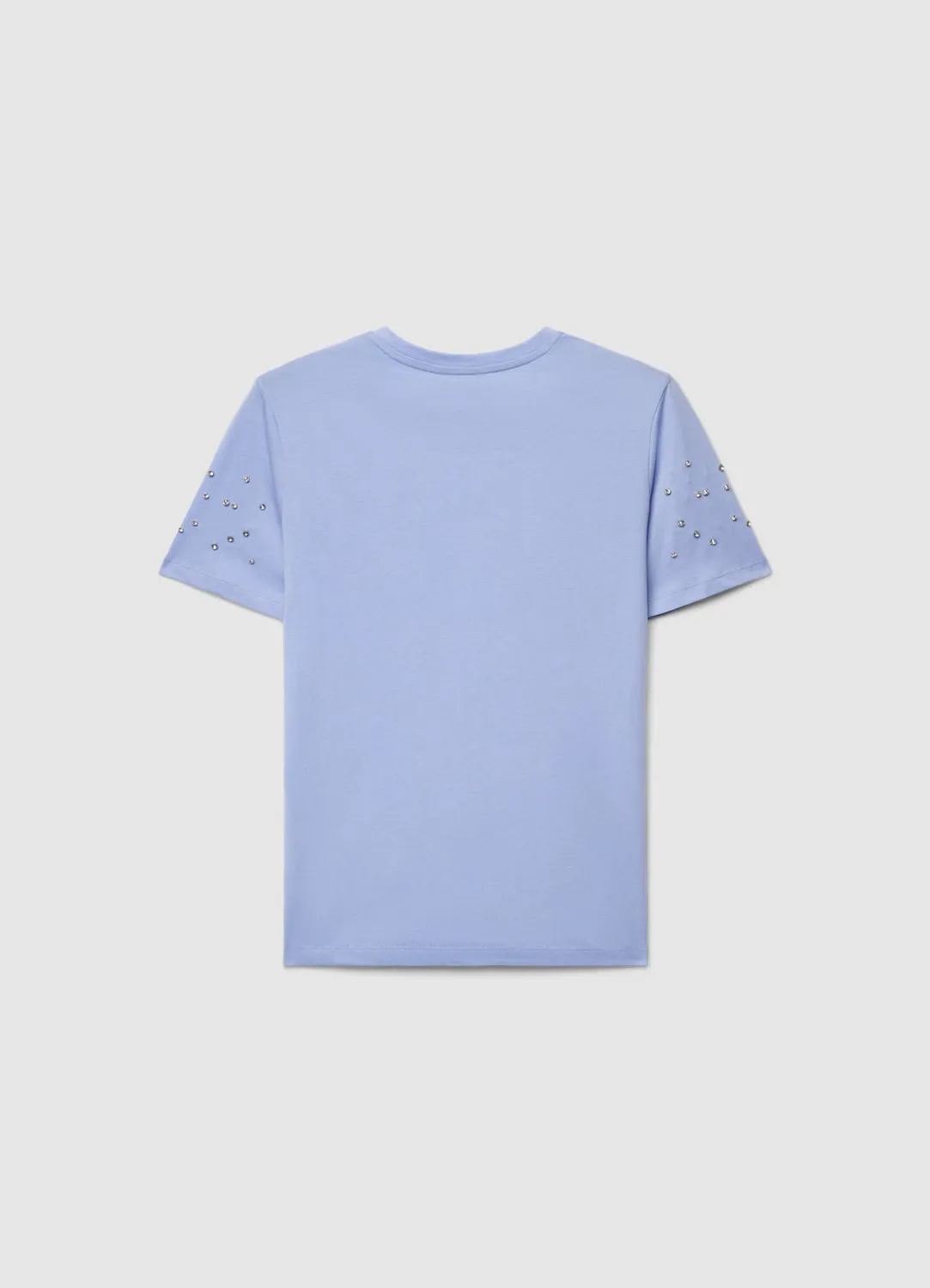 Calliope T-shirt manches strass femme uni col rond