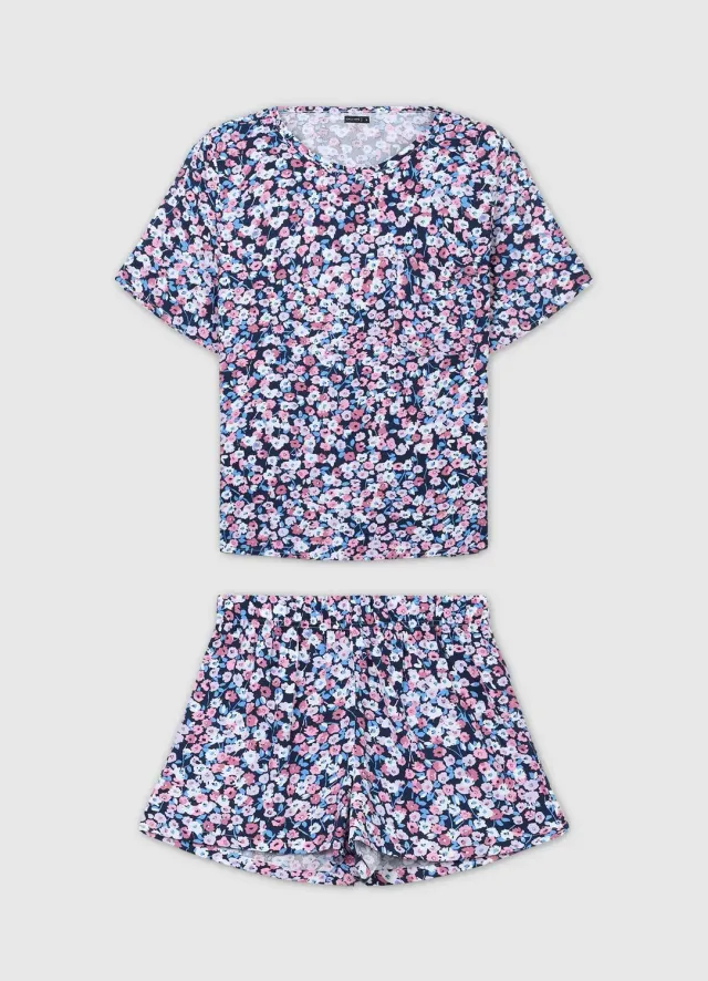 Calliope ensemble pyjama fleuri femme short coton