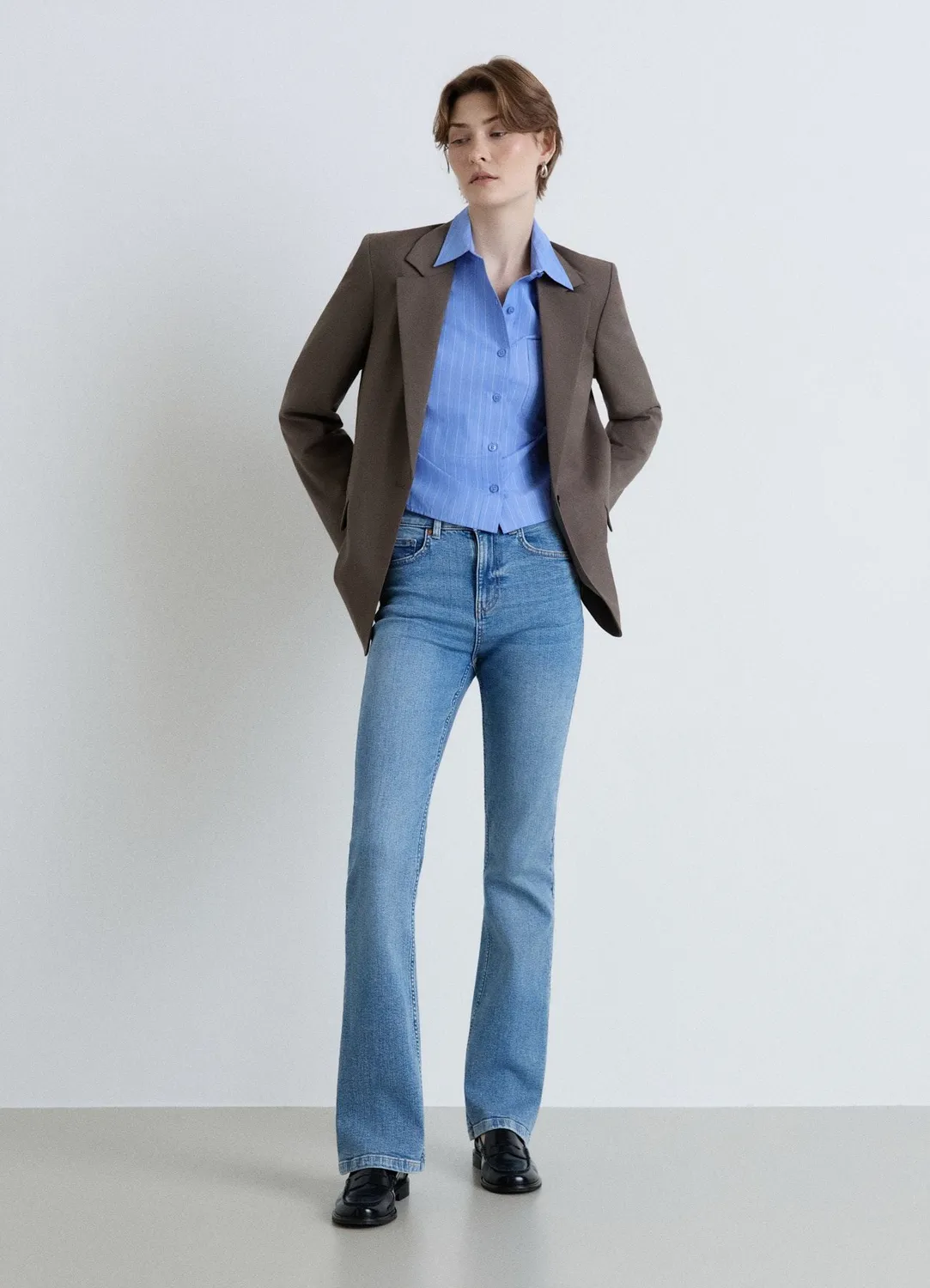 Calliope Jean bootcut femme taille mi-haute long