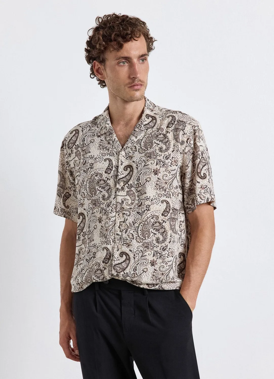 Calliope chemise paisley manches courtes homme coupe droite