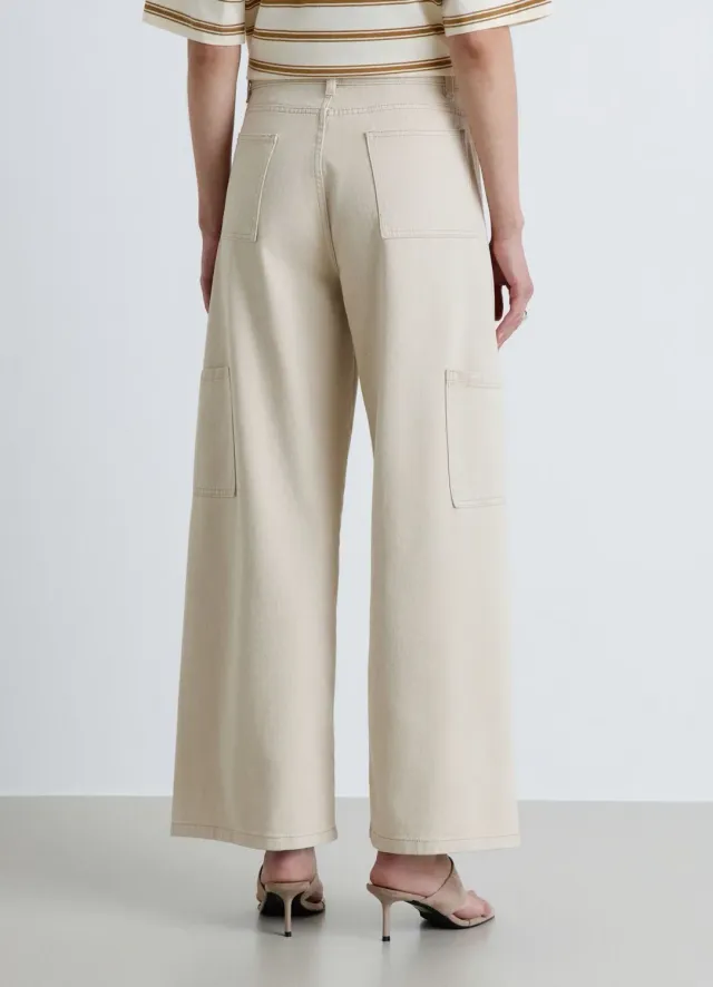 Calliope Jean palazzo cargo femme taille haute