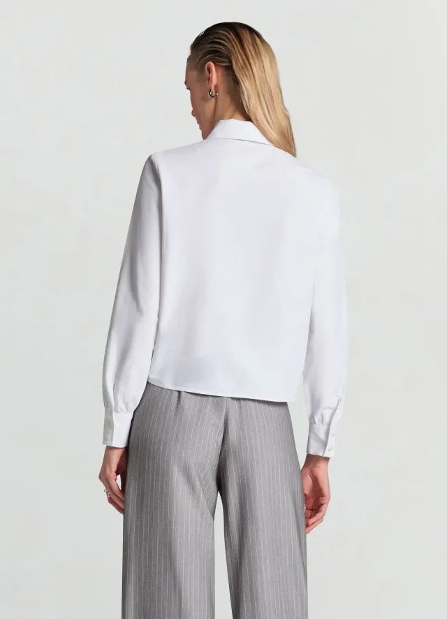 Calliope chemise cropped pinces femme bureau