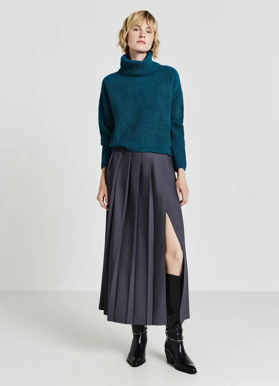 Calliope pull col roulé femme taille S uni maille