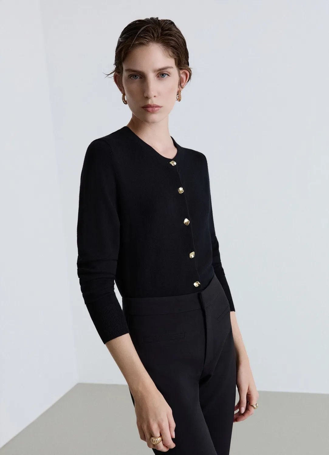 Calliope Cardigan col rond boutons uni femme