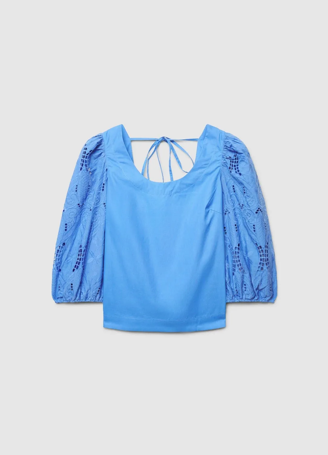 Calliope blouse unie broderie manches 3/4 femme