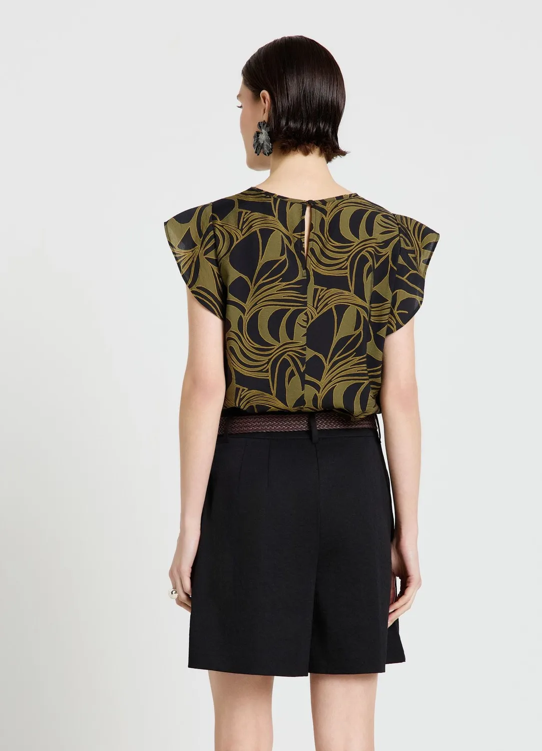 Calliope bermuda femme taille haute ceinture tressée