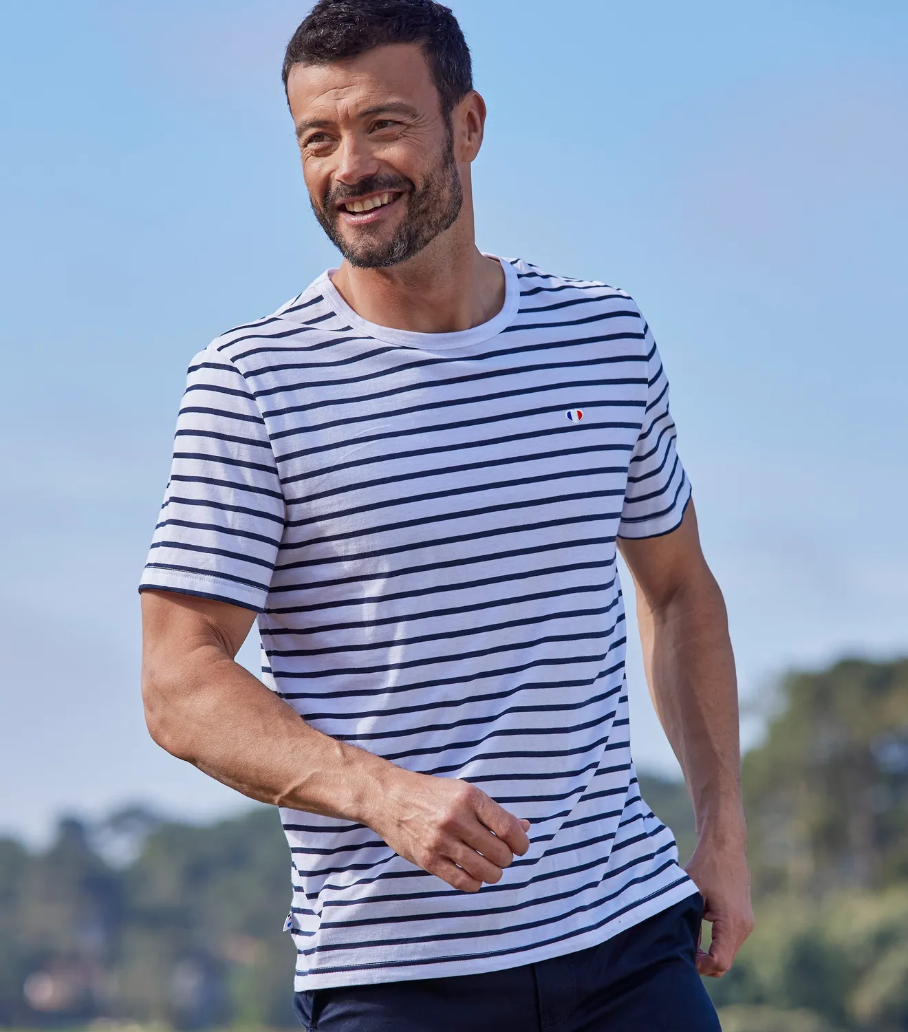 Cocorico Iconique t-shirt homme marinière coton