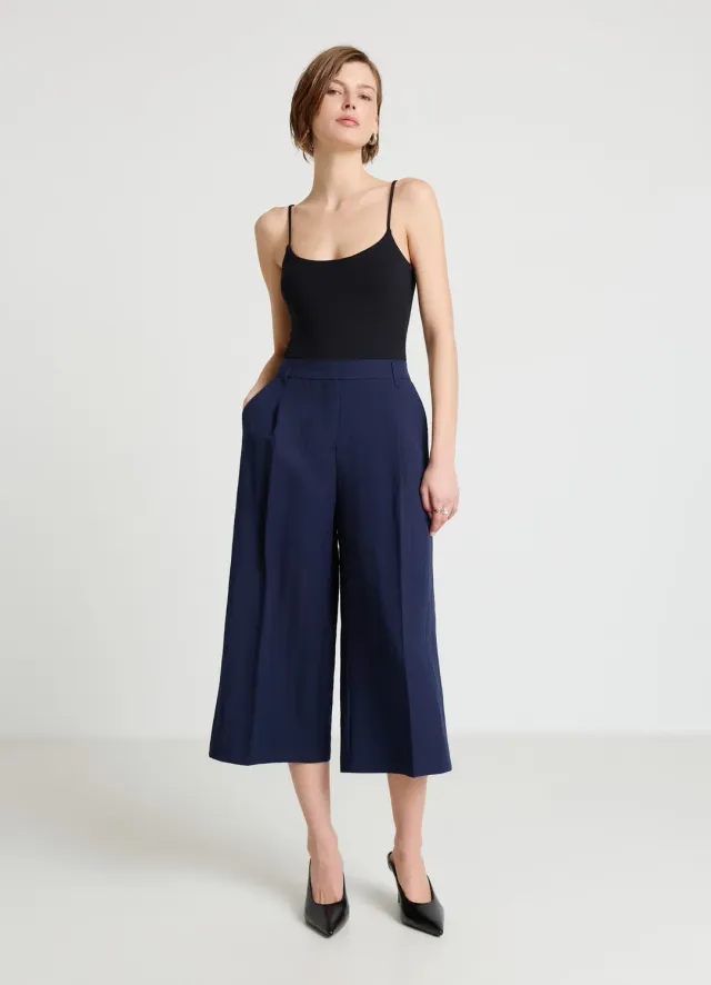 Calliope crop pantalon palazzo taille haute femme