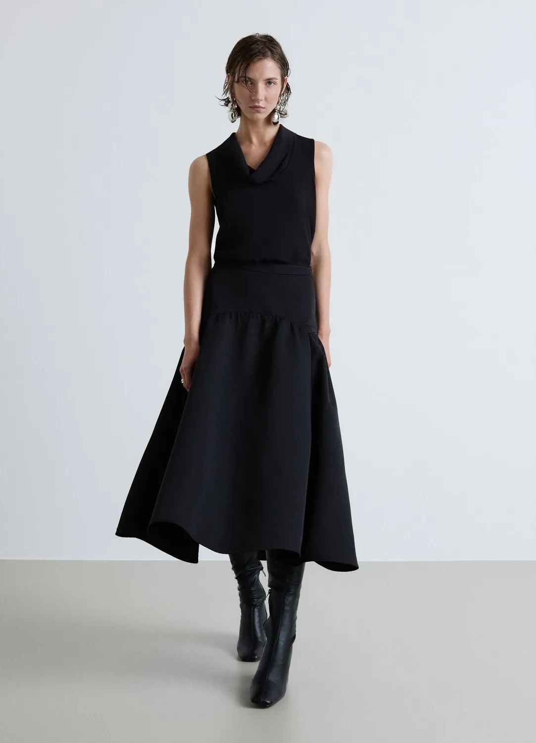 Calliope Jupe midi femme évasée unie volume