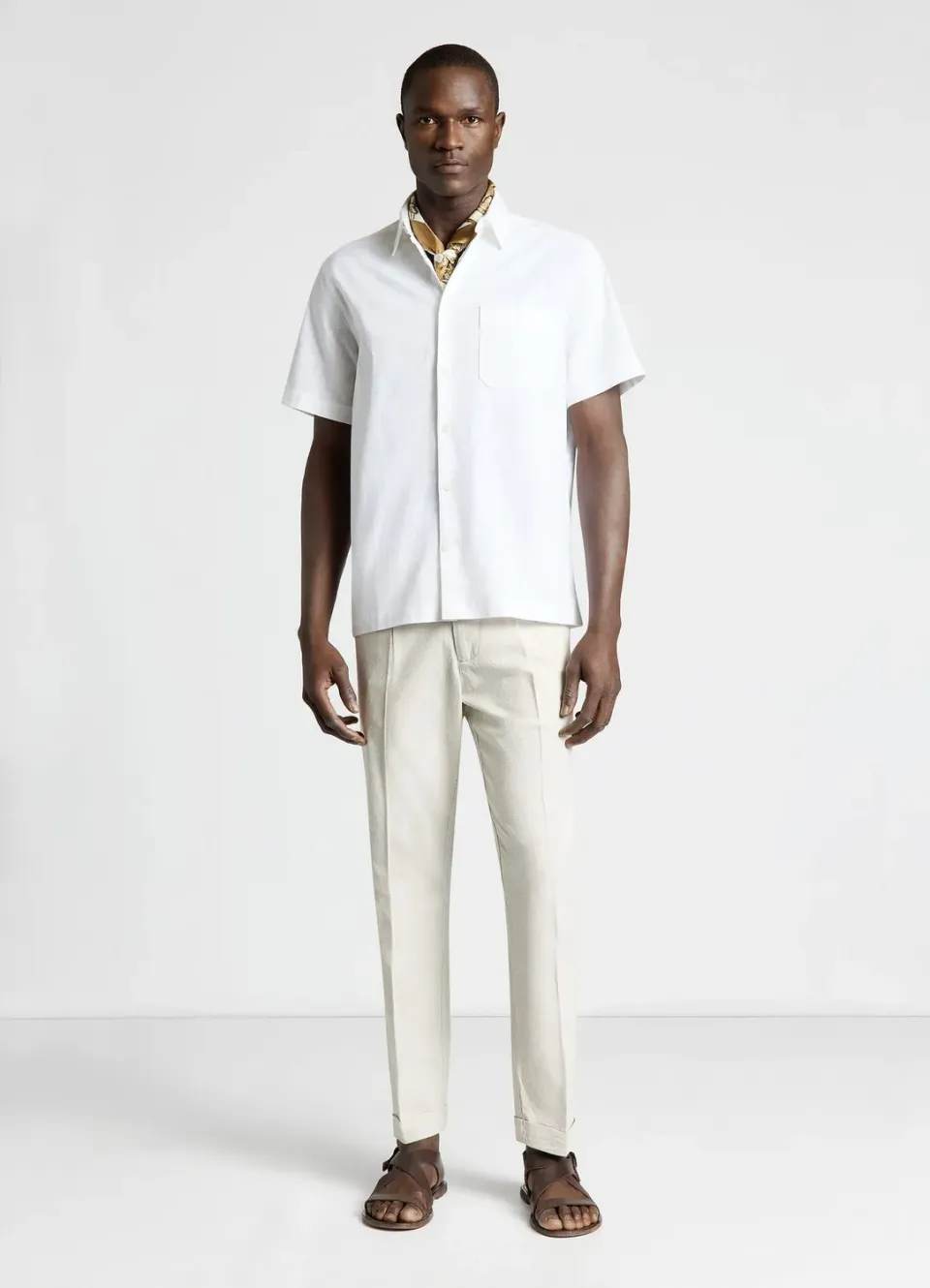 Calliope pantalon straight homme micro motif à pli