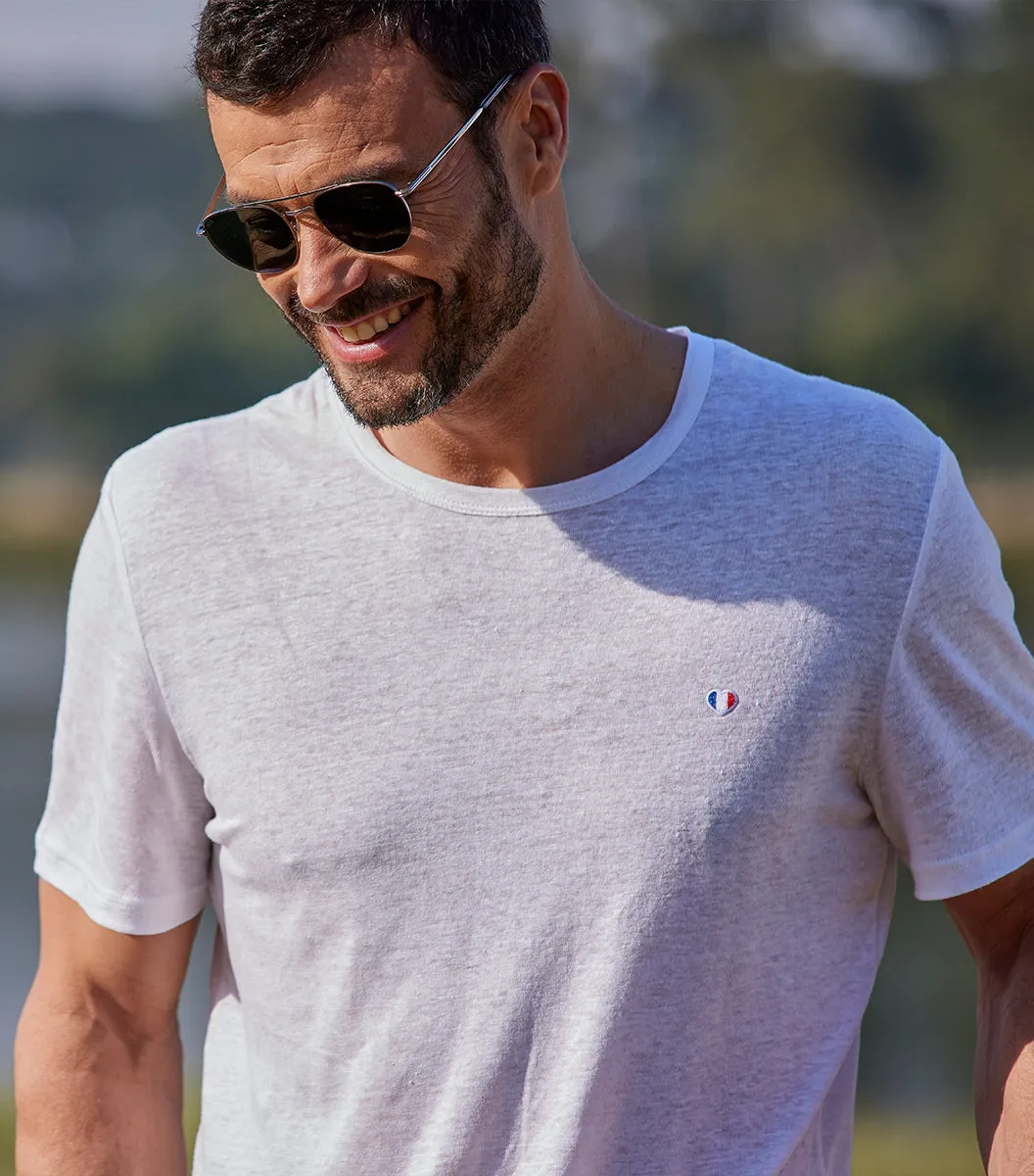 Cocorico Iconique t-shirt lin homme blanc