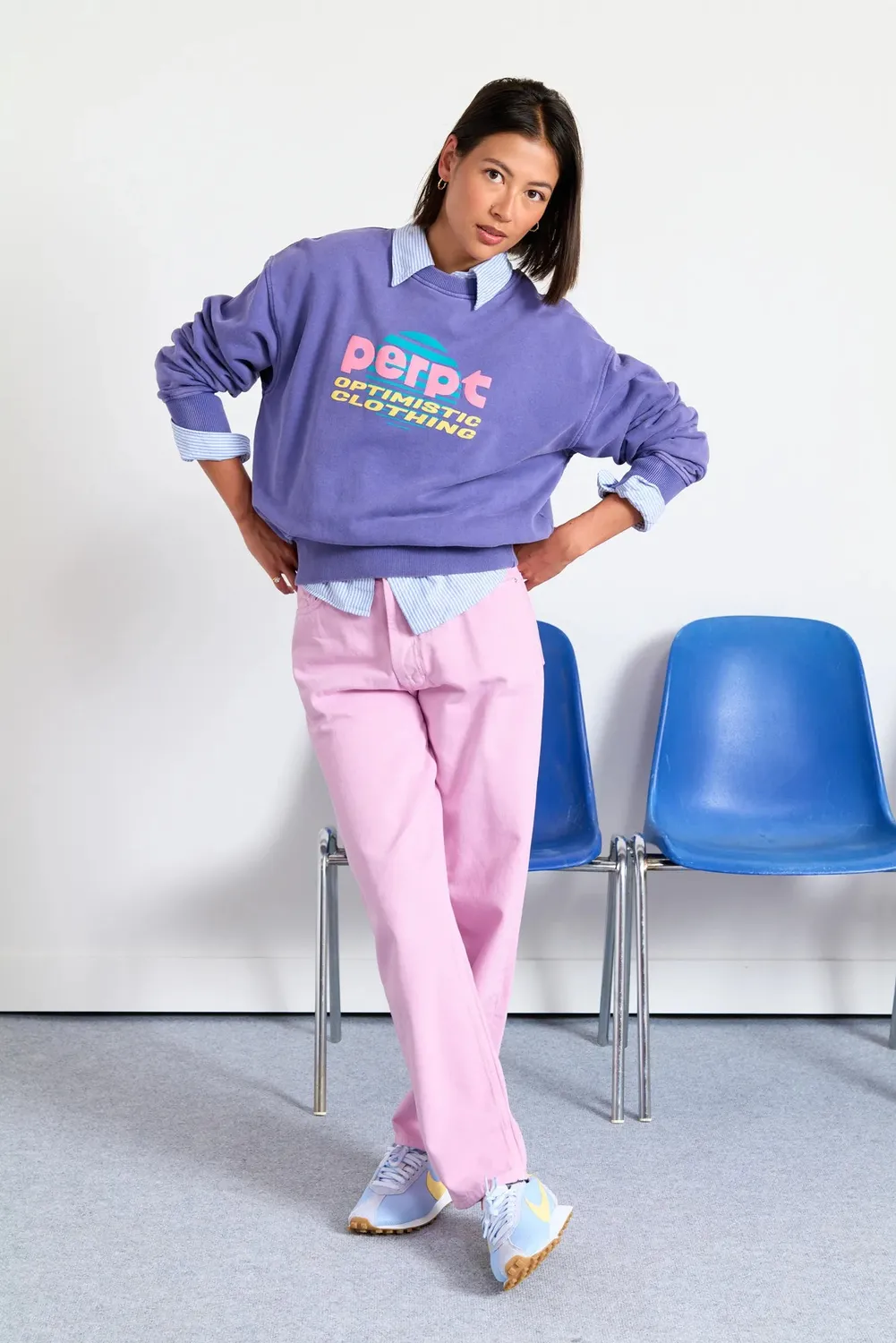 Perpète Donna denim sweat coton bio oversize