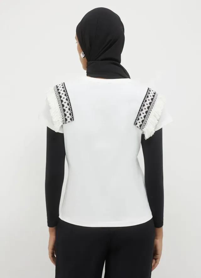 Calliope t-shirt passamaneria femme coton