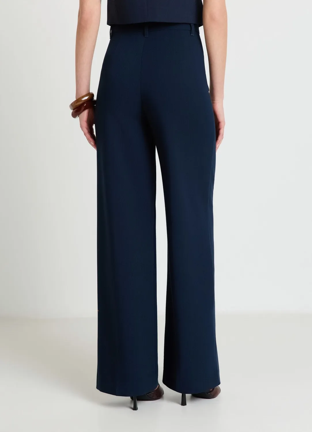 Calliope palazzo uni pantalon large femme plis devant