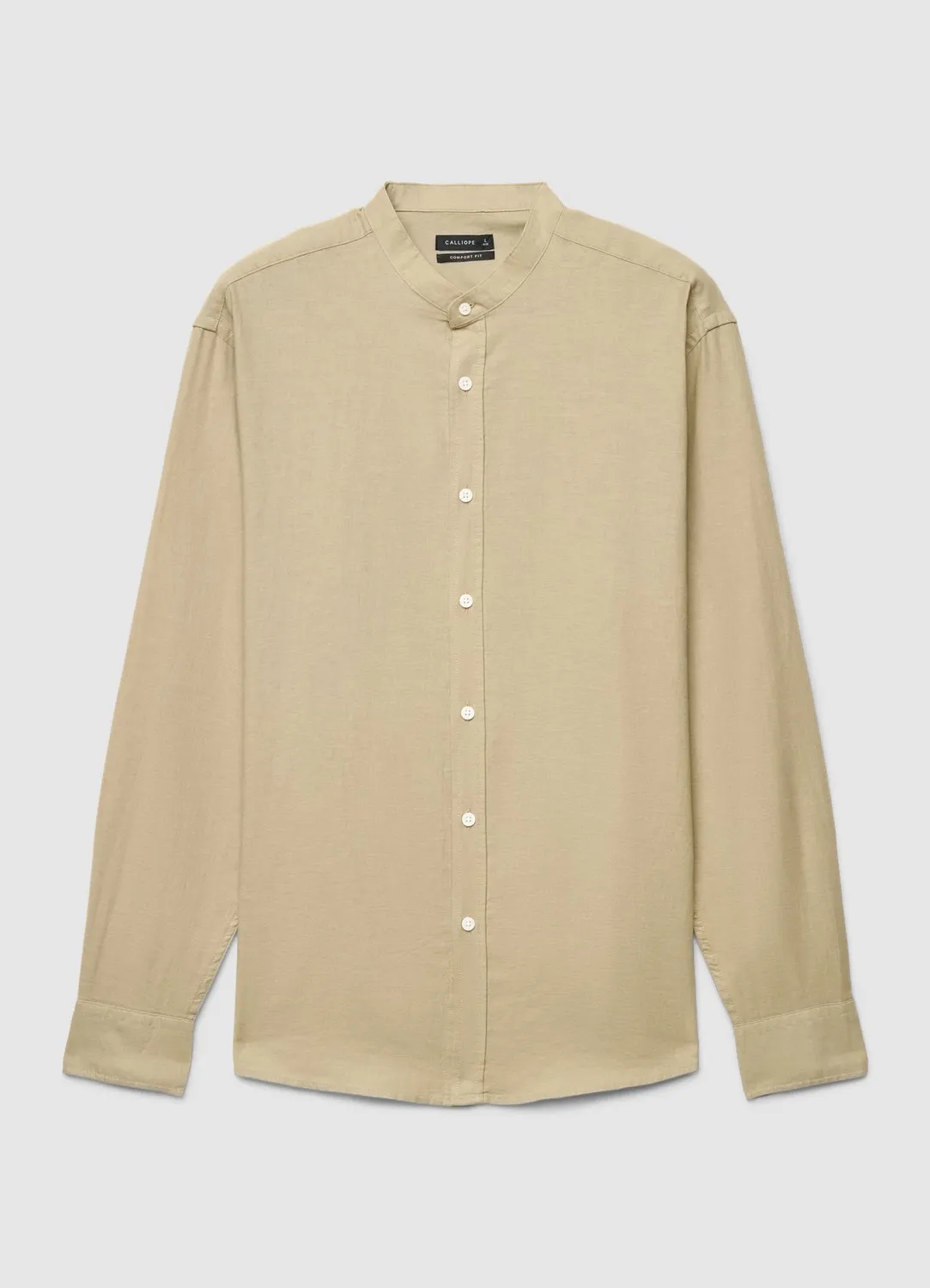 Calliope chemise lin col coréen homme manches longues