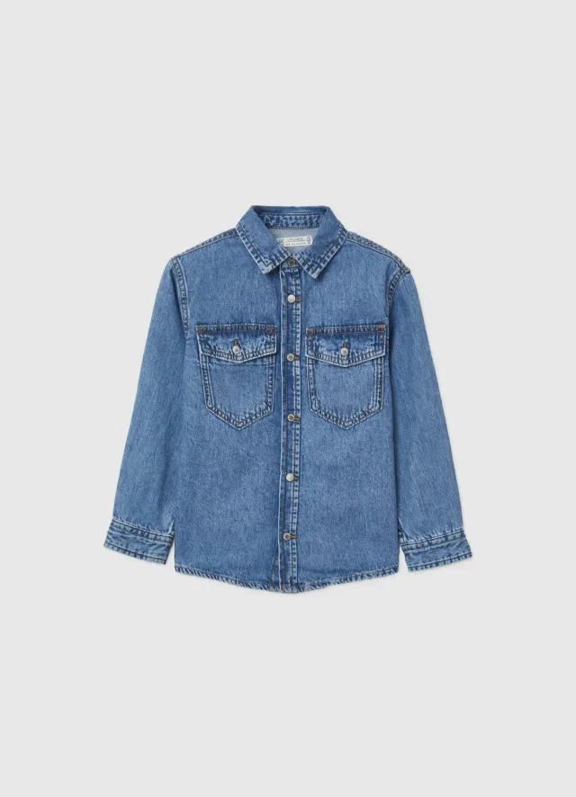 Calliope chemise denim garçon poches à rabat