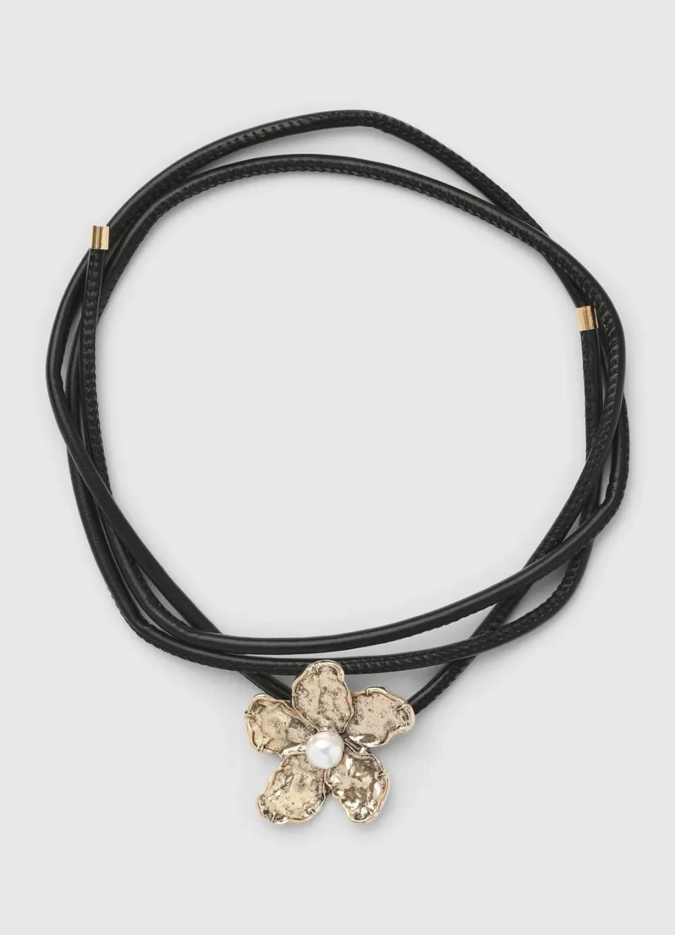 Calliope Choker fleur femme cordons métal effet perle