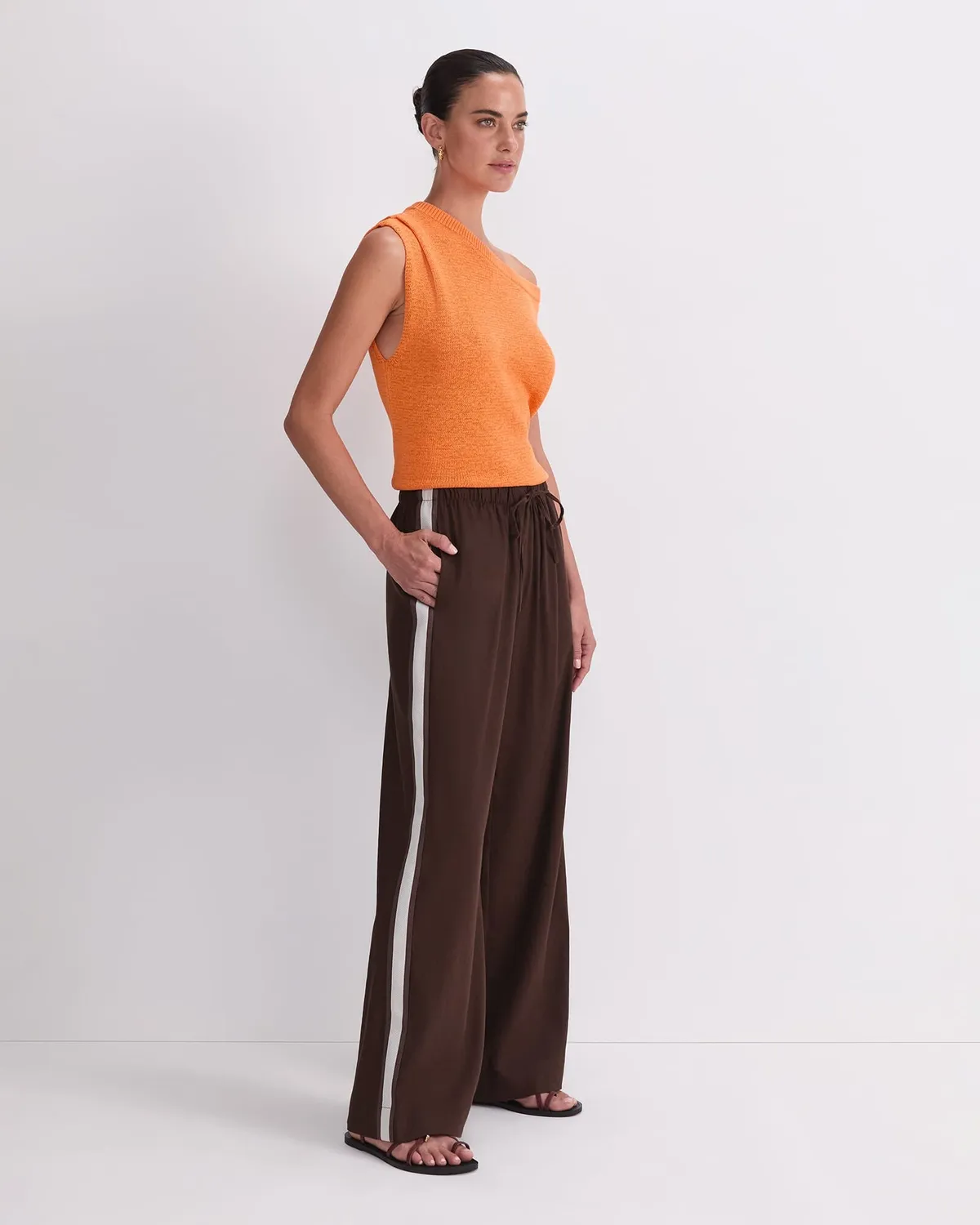 Sportscraft Rosa Trim pantalon lin bande latérale