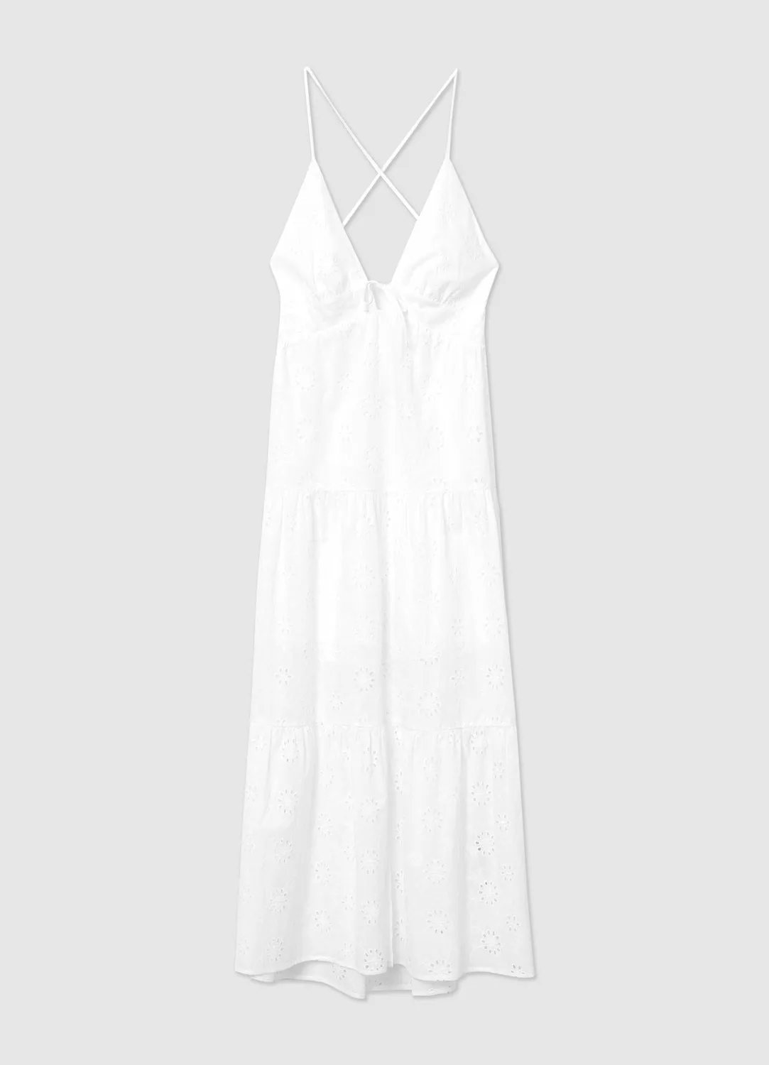 Calliope robe sangallo femme volants bretelles longue