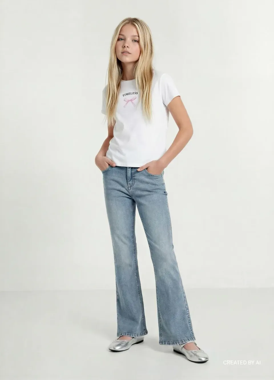 Calliope Écriture et Nœud t-shirt fille unie
