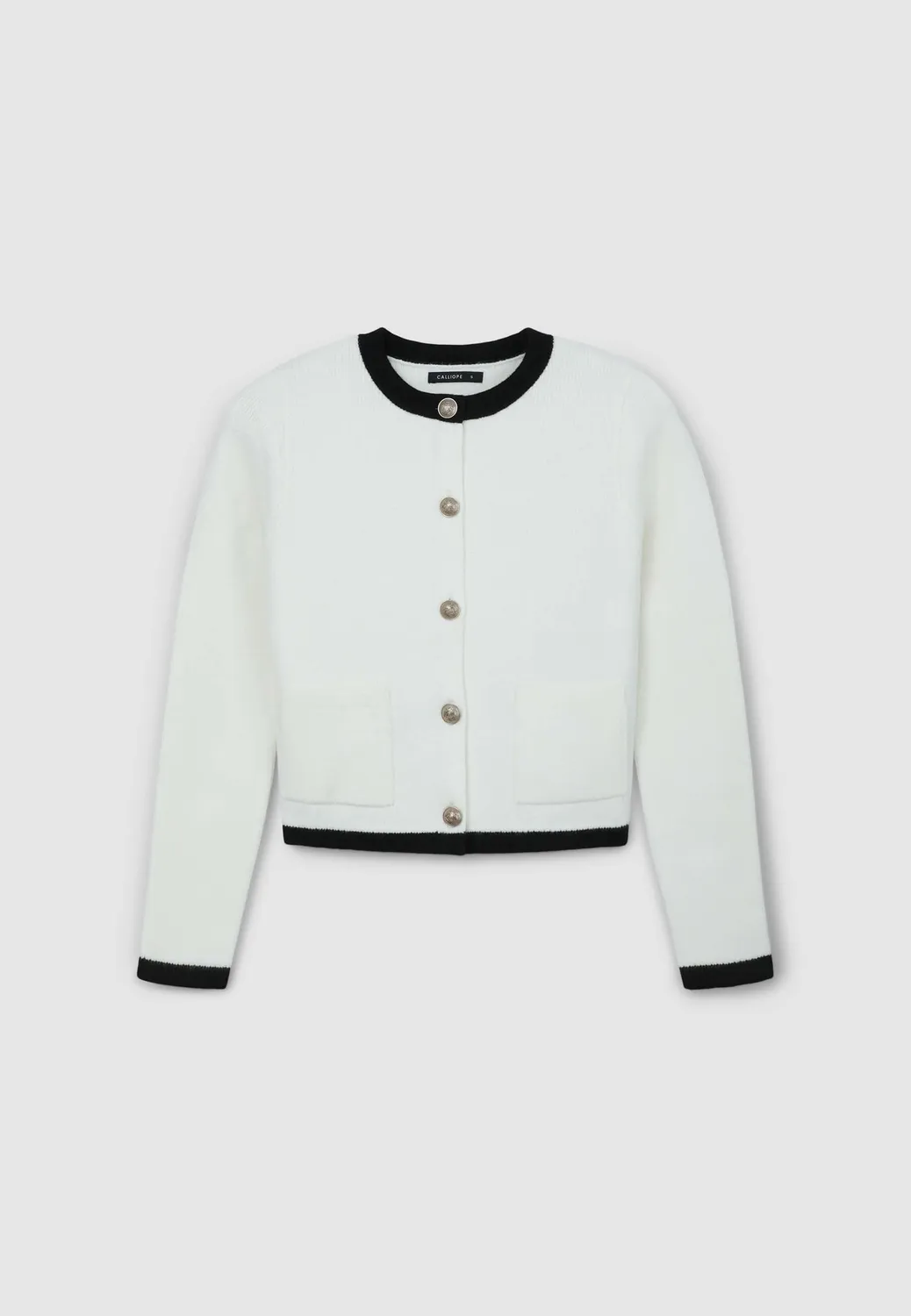 Calliope cardigan femme boutonné contrasté