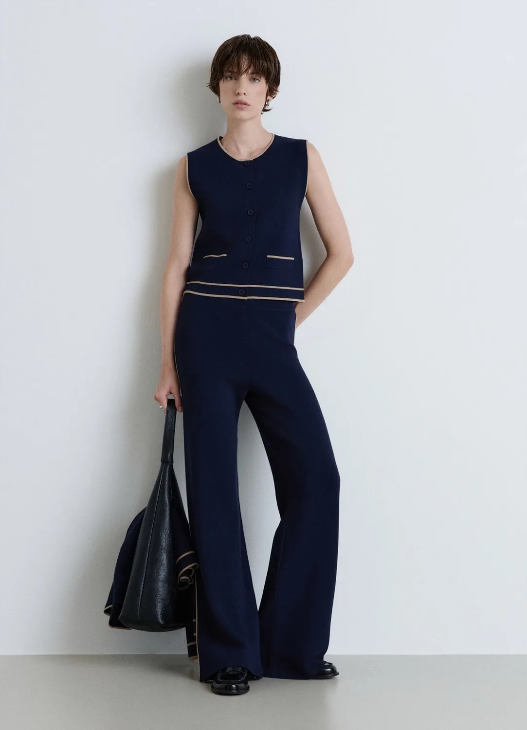 Calliope Gilet maille femme boutons contrastés