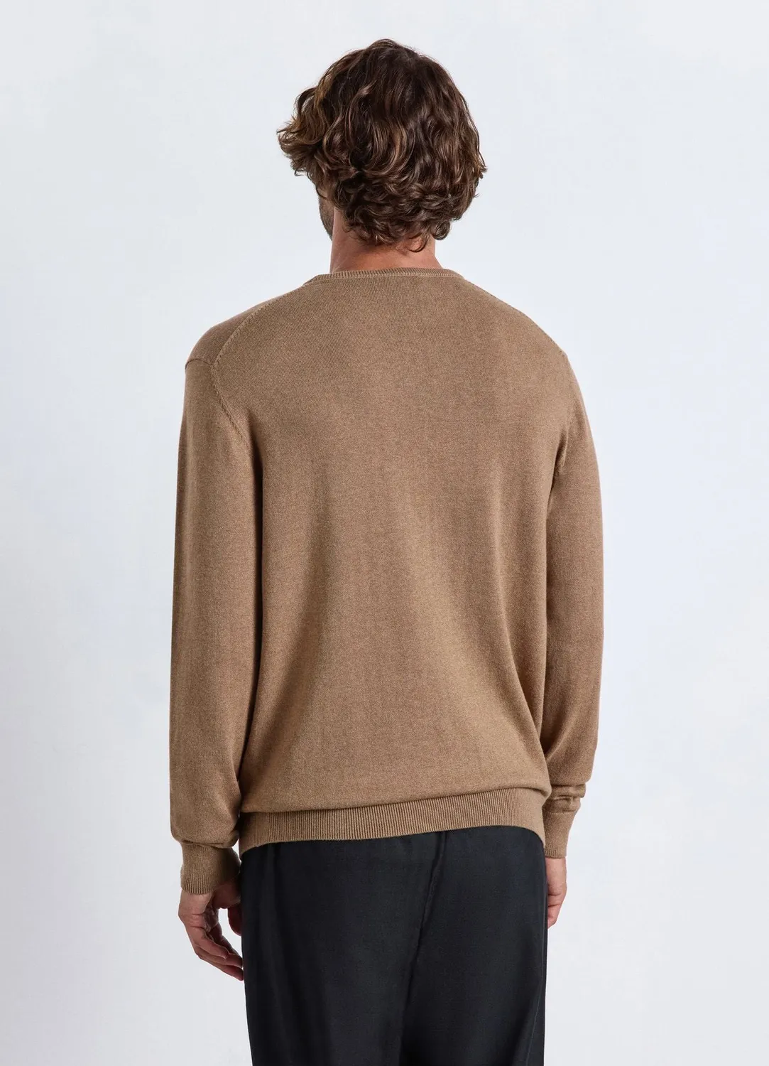 Calliope pull col rond homme uni manches longues