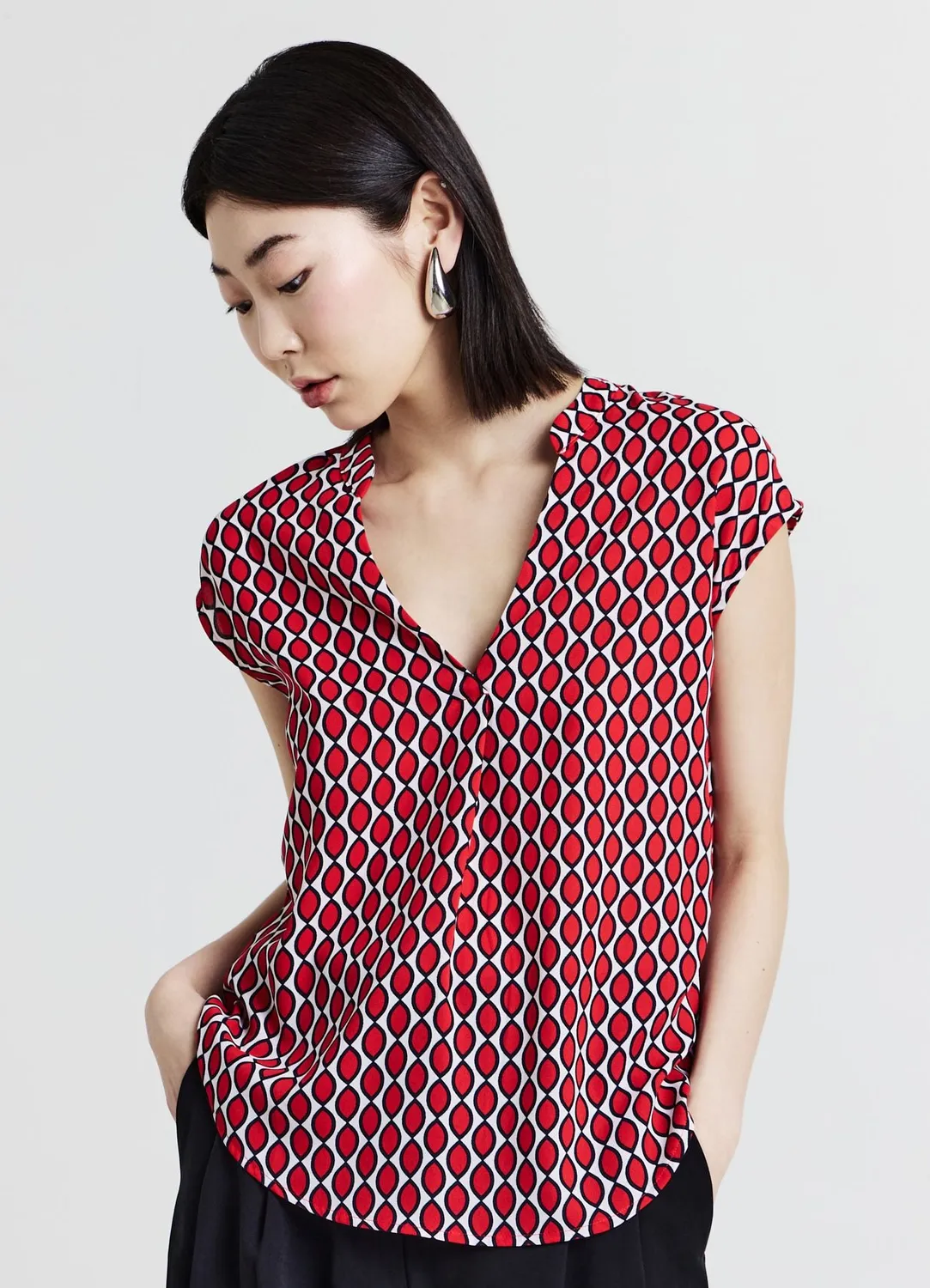 Calliope chemise femme sans manches col coréen
