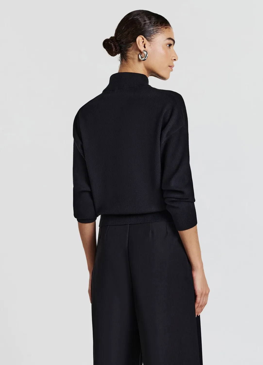 Calliope pull col roulé uni manches longues femme