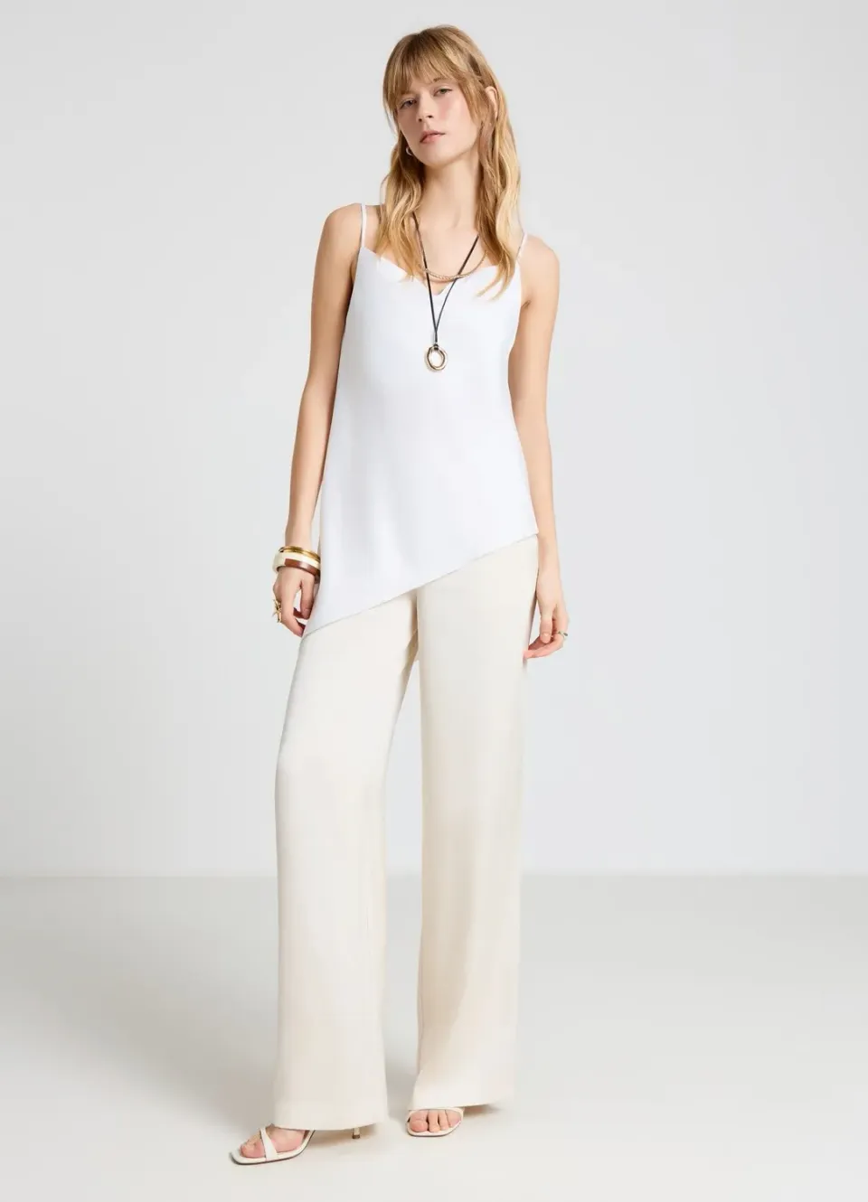 Calliope Top Lungo Asimmetrico top femme satin