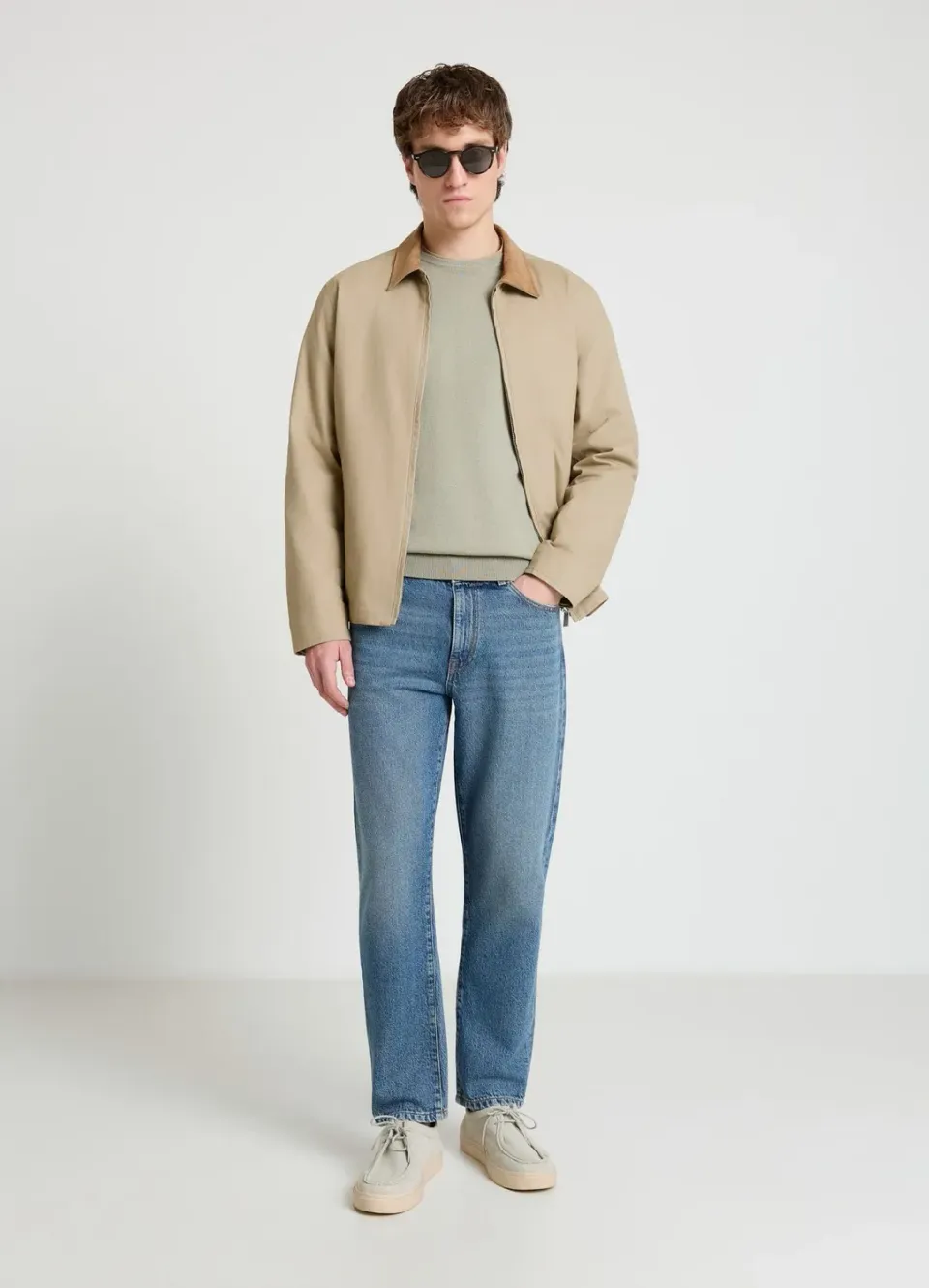 Calliope Pull col rond pull homme uni manches longues