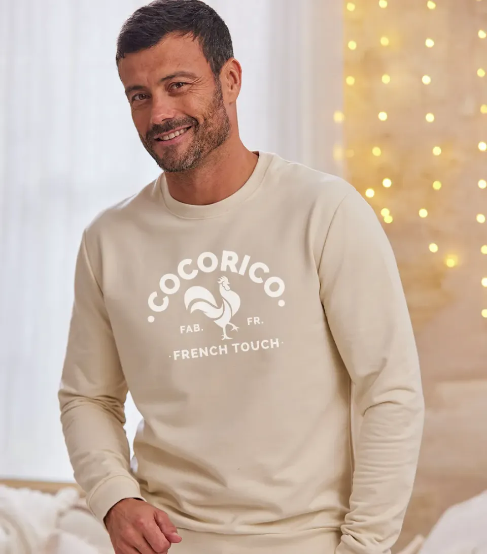 Cocorico Sable Coq Français sweat homme coton