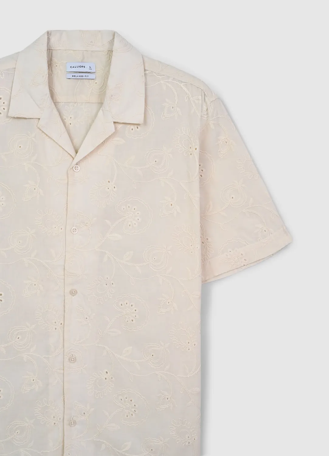 Calliope chemise bowling brodée homme L coton