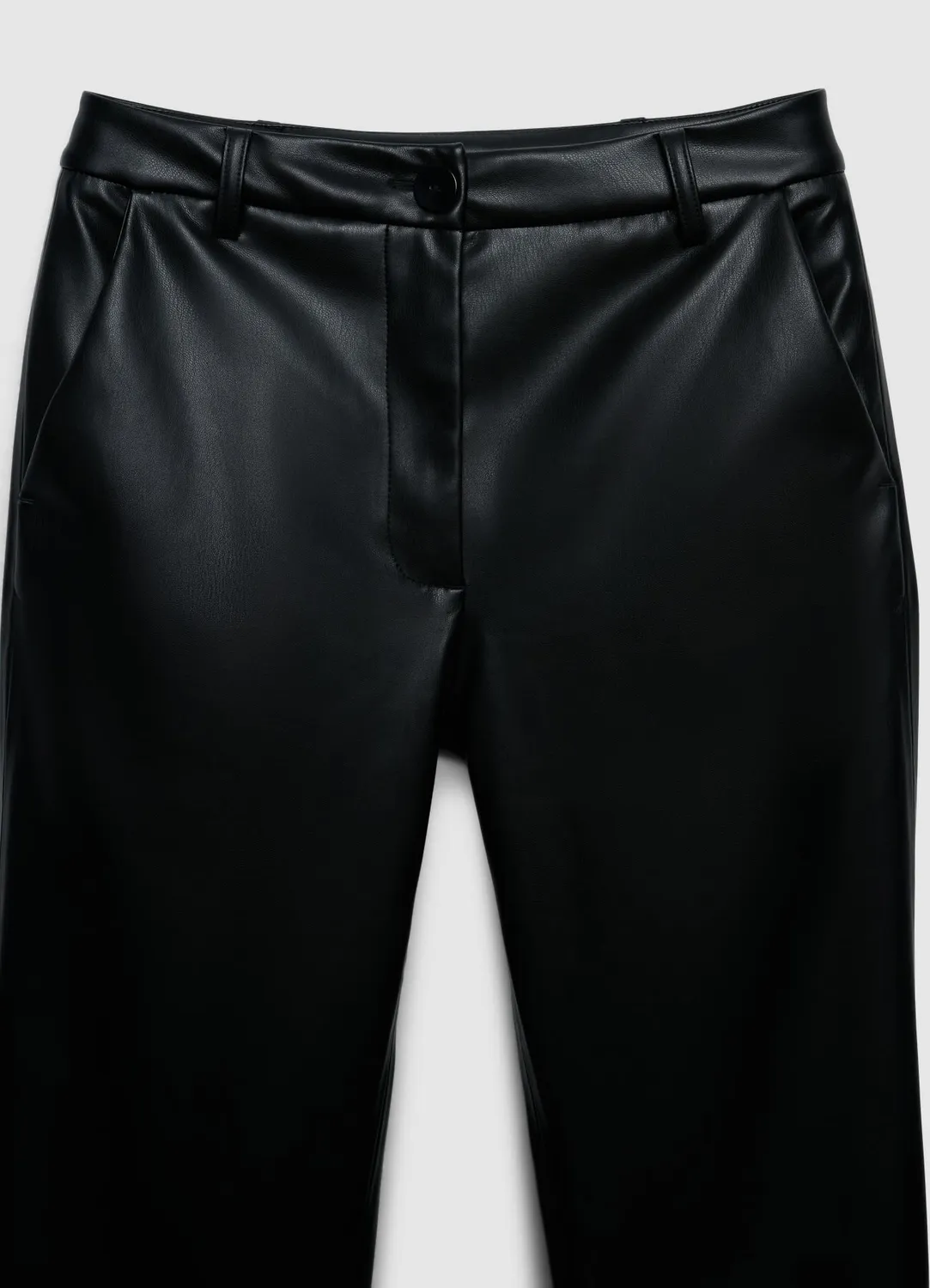 Calliope pantalon straight simil cuir femme poches