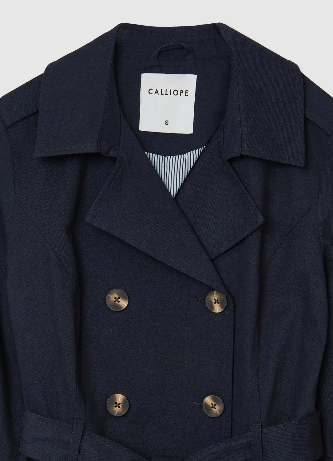 Calliope trench coton uni ceinture femme