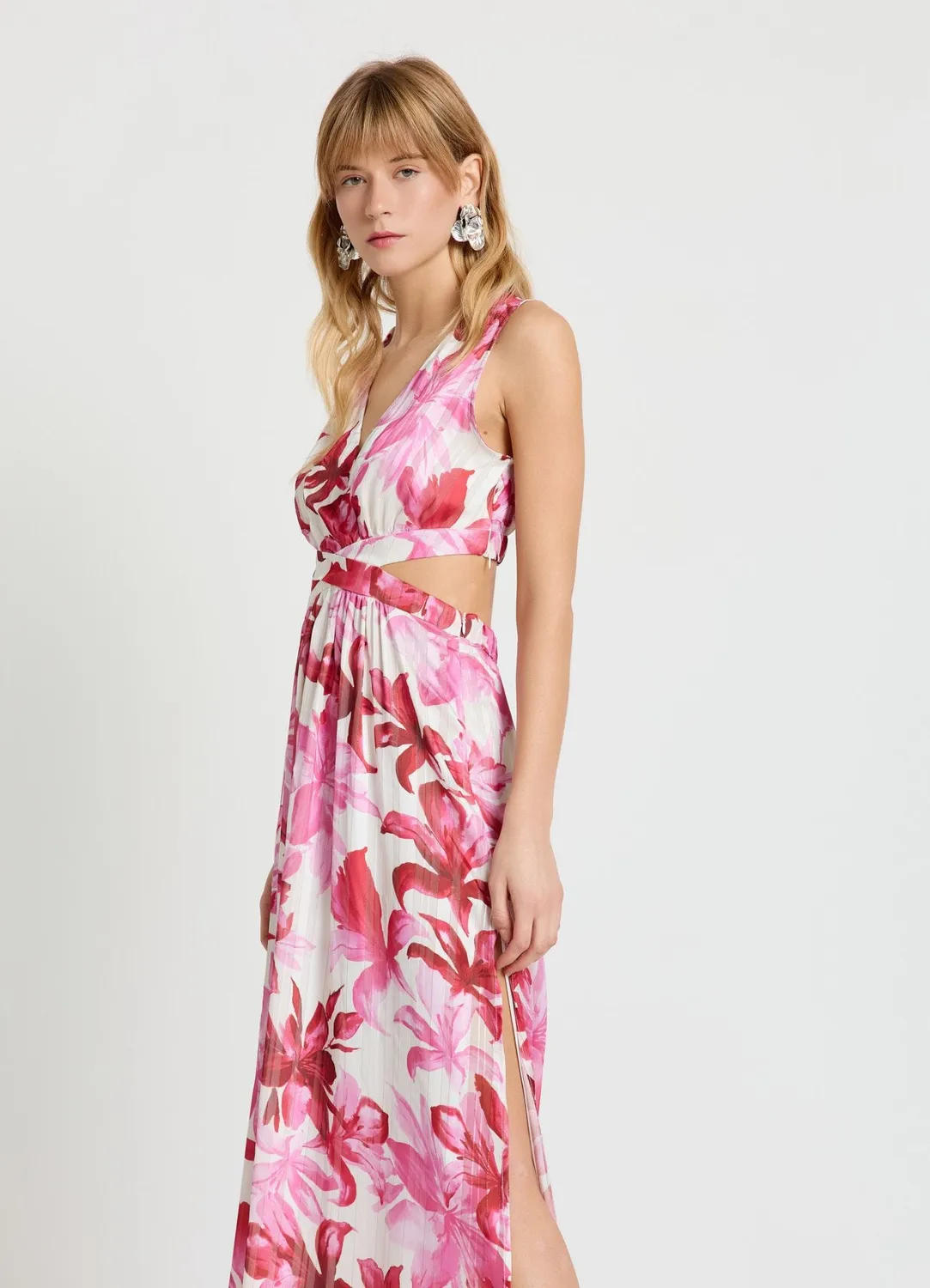 Calliope Robe longue fleurie cut-out femme