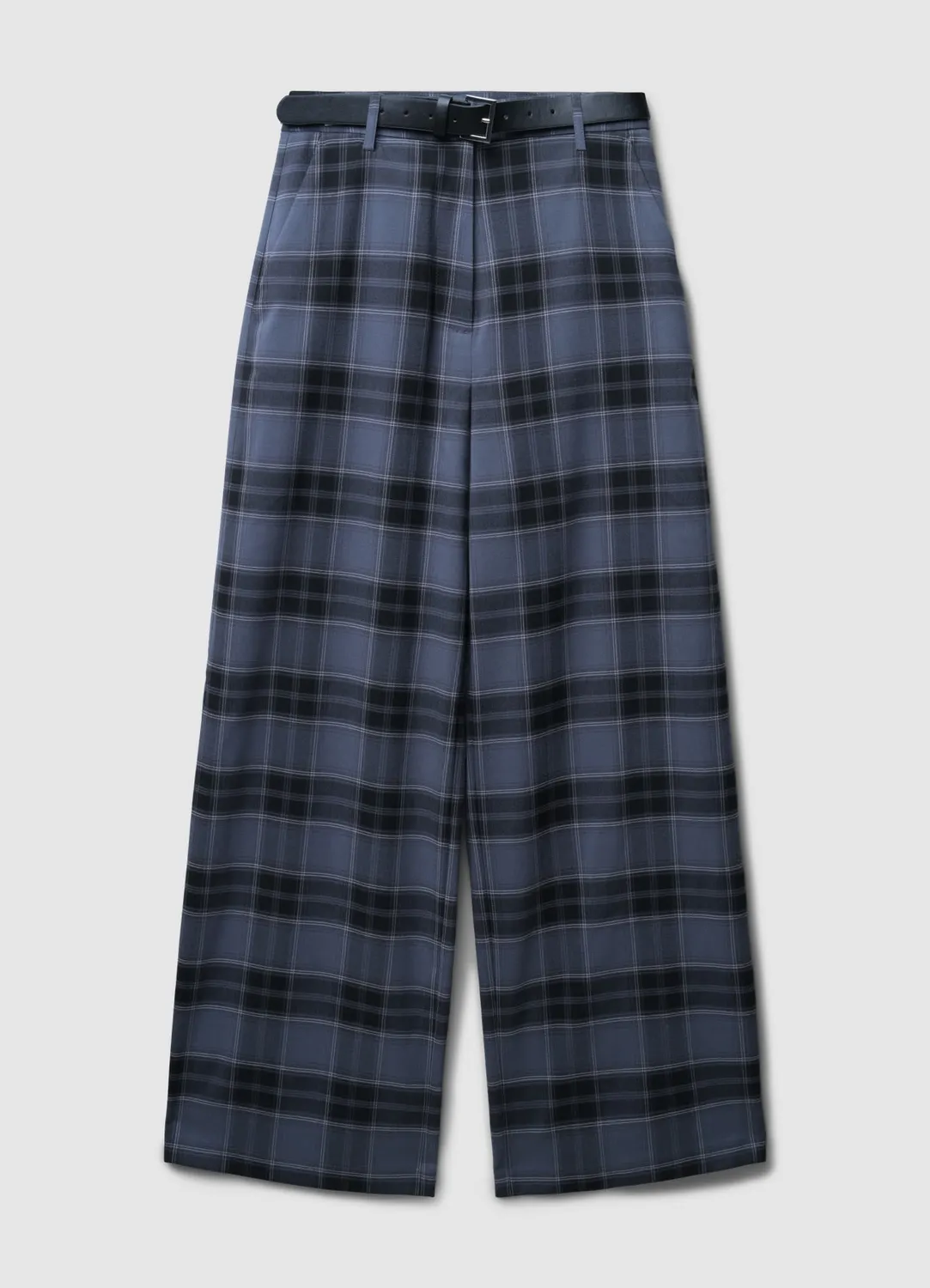 Calliope pantalon wide leg femme à carreaux ceinture