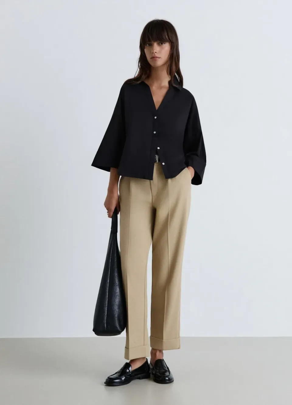 Calliope chemise oversize col V manches courtes femme