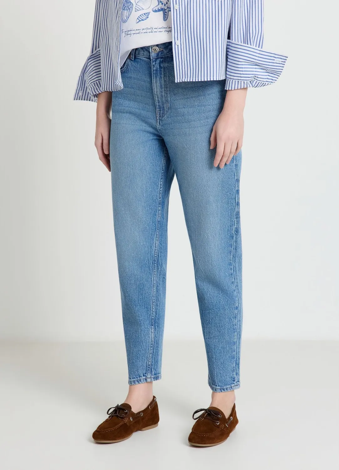 Calliope jean mom fit femme taille haute 5 poches
