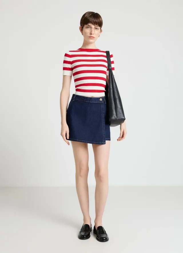 Calliope Gonna-Pantalone Denim jupe-short femme unie