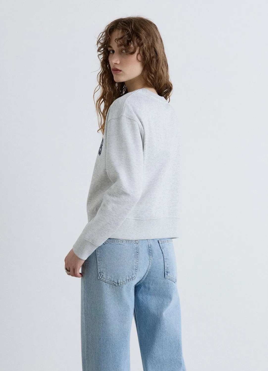 Calliope sweat col rond femme inscription college