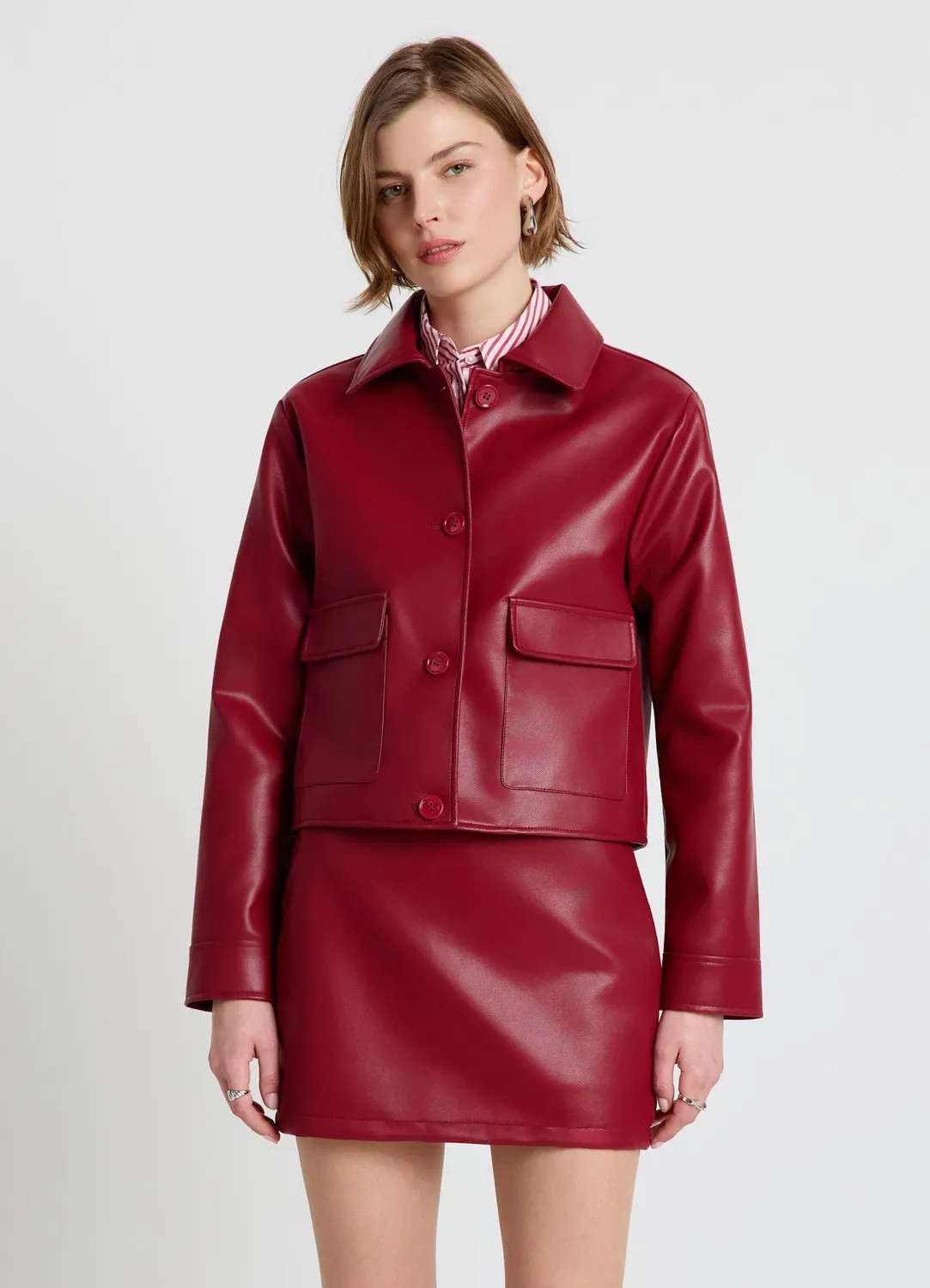 Calliope jupe mini similcuir femme droite