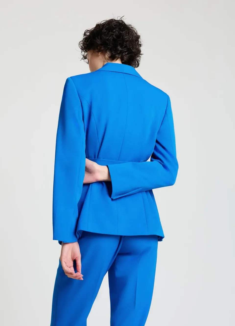 Calliope veste blazer châle femme unie à ceinture