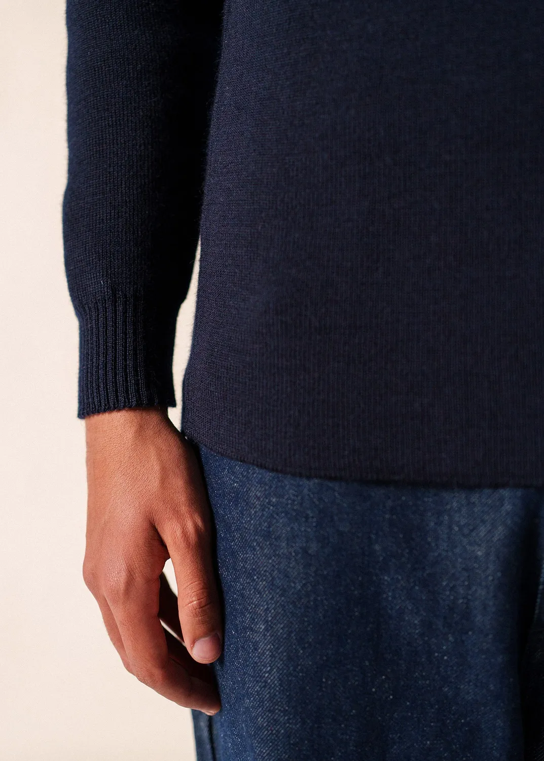 Saint James Officier pull marin marine laine ajusté